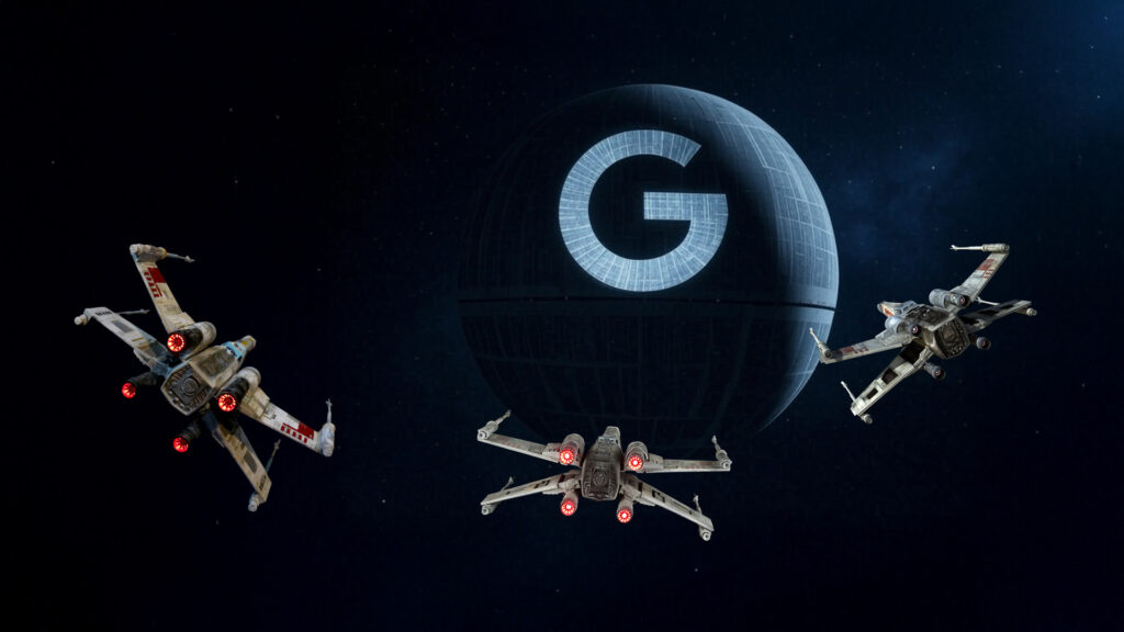 Fighting the death star of Big Tech, one fighter craft at a time.