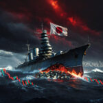 Japan's Hopeless Yen Defense pictured as a sinking battleship leaking money