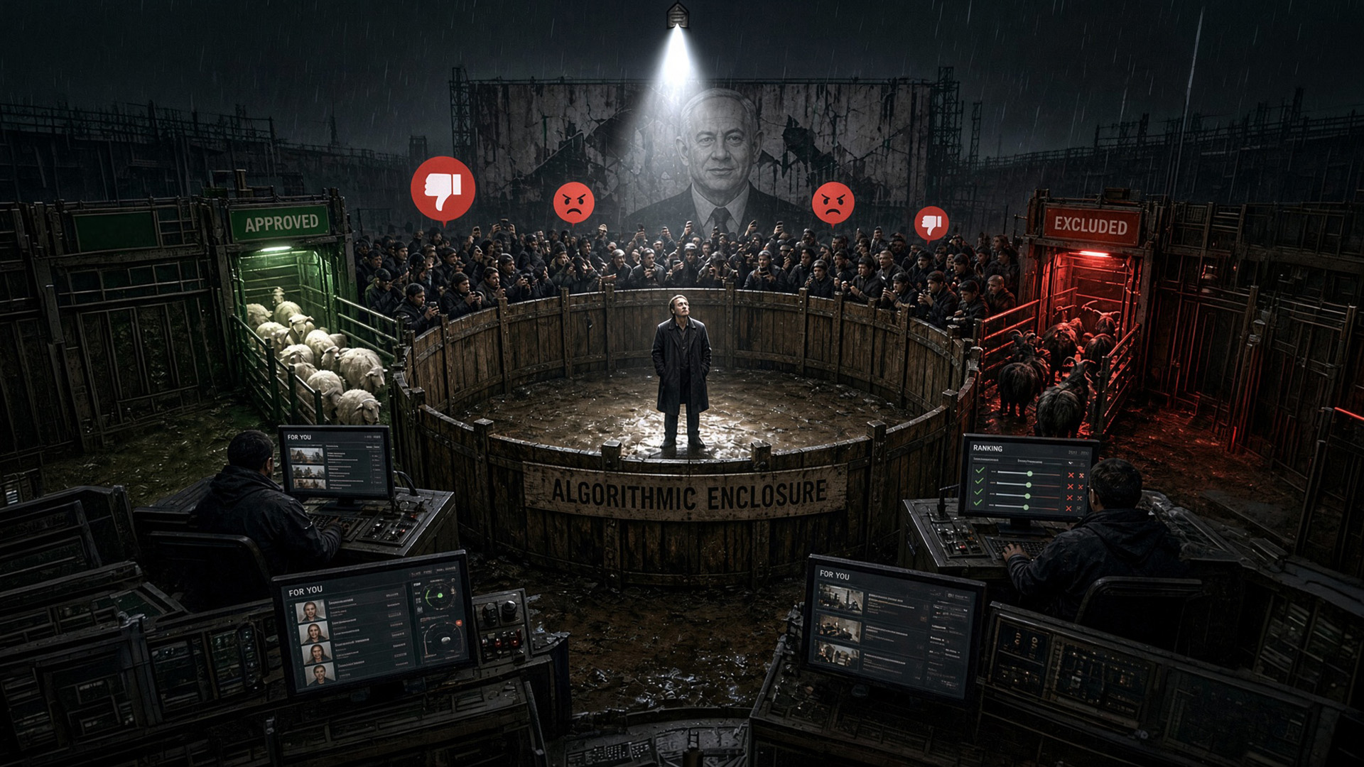 The algorithmic enclosure depicted as a sheep stockade